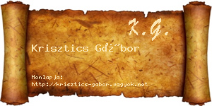Krisztics Gábor névjegykártya