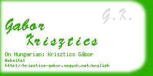 gabor krisztics business card