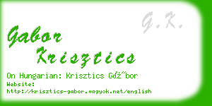 gabor krisztics business card